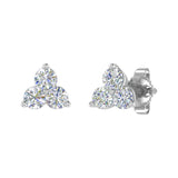 3-Stone Diamond Stud Earrings in Gold (0.31 Carat) - IGI Certified