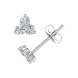 3-Stone Diamond Stud Earrings in Gold (0.31 Carat) - IGI Certified