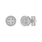 1/3 Carat Cluster Diamond Stud Earrings in Gold