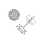 1/3 Carat Cluster Diamond Stud Earrings in Gold - Preview 1