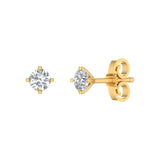 1/3 Carat 4-Prong Diamond Stud Earrings in Gold