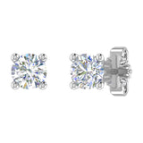 1/2 Carat 4-Prong Set Diamond Stud Earrings in Gold