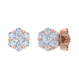 1/4 Carat Cluster Diamond Stud Earrings in Gold - IGI Certified