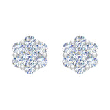 1/4 Carat Cluster Diamond Stud Earrings in Gold - IGI Certified