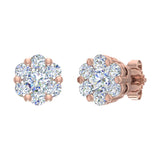 1/2 Carat Cluster Diamond Stud Earrings in Gold