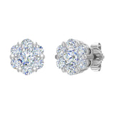 1/2 Carat Cluster Diamond Stud Earrings in Gold