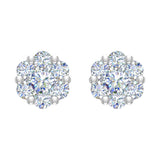 1/2 Carat Cluster Diamond Stud Earrings in Gold