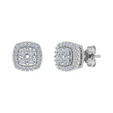 1/3 Carat Cushion Shaped Diamond Stud Earrings in Gold