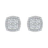 1/2 Carat Cushion Shaped Diamond Stud Earrings in Gold
