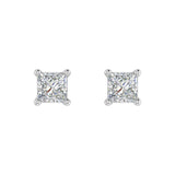 1/3 Carat Princess Cut Diamond Stud Earrings in Gold