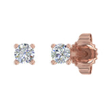 0.07 Carat 4-Prong Diamond Very Small Stud Earrings in Gold
