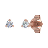 0.05 Carat 3-Prong Diamond Very Small Stud Earrings in Gold - IGI Certified