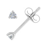 0.05 Carat 3-Prong Diamond Very Small Stud Earrings in Gold