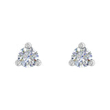 0.05 Carat 3-Prong Diamond Very Small Stud Earrings in Gold - IGI Certified