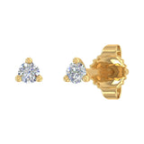 0.05 Carat 3-Prong Diamond Very Small Stud Earrings in Gold - IGI Certified
