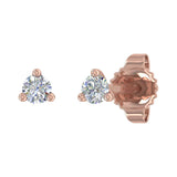 0.07 Carat 3-Prong Diamond Very Small Stud Earrings in Gold - IGI Certified