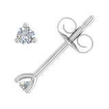 0.07 Carat 3-Prong Diamond Very Small Stud Earrings in Gold - IGI Certified