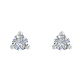 0.07 Carat 3-Prong Diamond Very Small Stud Earrings in Gold - IGI Certified