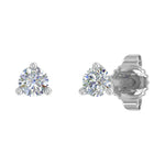 1/10 Carat 3-Prong Diamond Tiny Stud Earrings in Gold