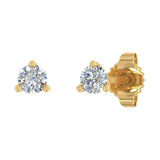 1/10 Carat 3-Prong Diamond Tiny Stud Earrings in Gold - IGI Certified