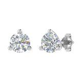 1 Carat 3-Prong Set Diamond Stud Earrings in Gold