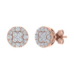 1/2 Carat Cluster Diamond Stud Earrings in Gold-Preview 12