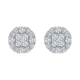 1/2 Carat Cluster Diamond Stud Earrings in Gold