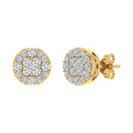 1/2 Carat Cluster Diamond Stud Earrings in Gold-Preview 11