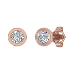 0.27 Carat Bezel Setting Diamond Stud Earrings in Gold - Preview 11