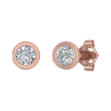 0.27 Carat Bezel Setting Diamond Stud Earrings in Gold - Preview 11