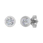 0.27 Carat Bezel Setting Diamond Stud Earrings in Gold - Preview 12
