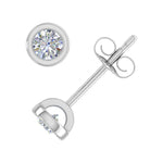 0.27 Carat Bezel Setting Diamond Stud Earrings in Gold - Preview 13