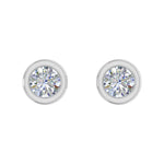 0.27 Carat Bezel Setting Diamond Stud Earrings in Gold - Preview 8