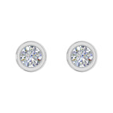 0.27 Carat Bezel Setting Diamond Stud Earrings in Gold - Preview 8