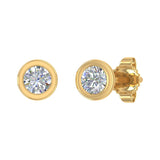 0.27 Carat Bezel Setting Diamond Stud Earrings in Gold - Preview 10