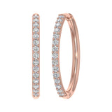 0.40 Carat Diamond Hoop Earrings in Gold