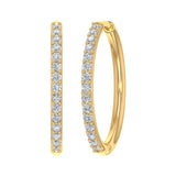 0.40 Carat Diamond Hoop Earrings in Gold
