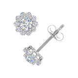 1/2 Carat Cluster Diamond Stud Earrings in Gold