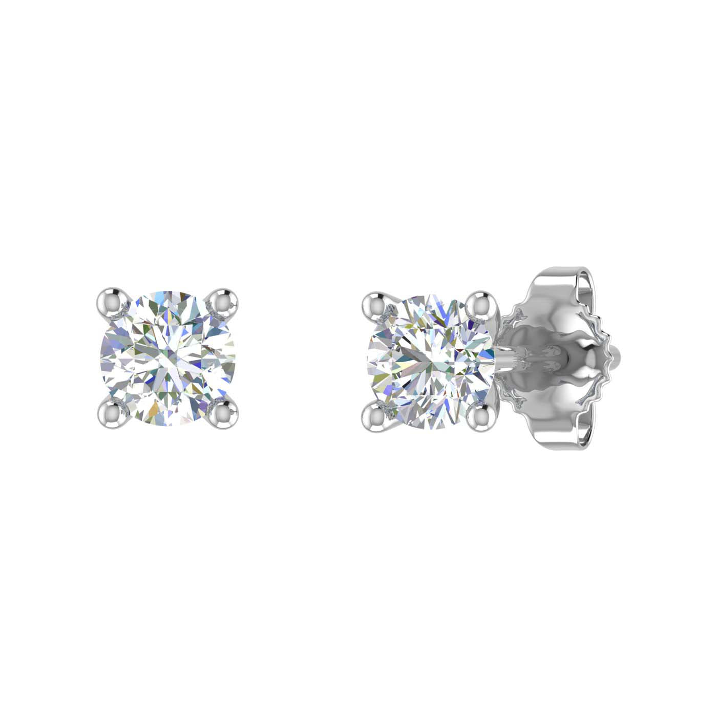1/4 Carat 4-Prong Diamond Stud Earrings in Gold - IGI Certified