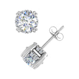 1.50 Carat Natural Diamond Womens Stud Earrings in Gold - IGI Certified