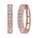 1/2 Carat Diamond Hoop Earrings in Gold - IGI Certified