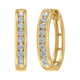 1/2 Carat Diamond Hoop Earrings in Gold