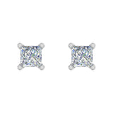 1/4 Carat Princess Cut Diamond Stud Earrings in Gold - IGI Certified