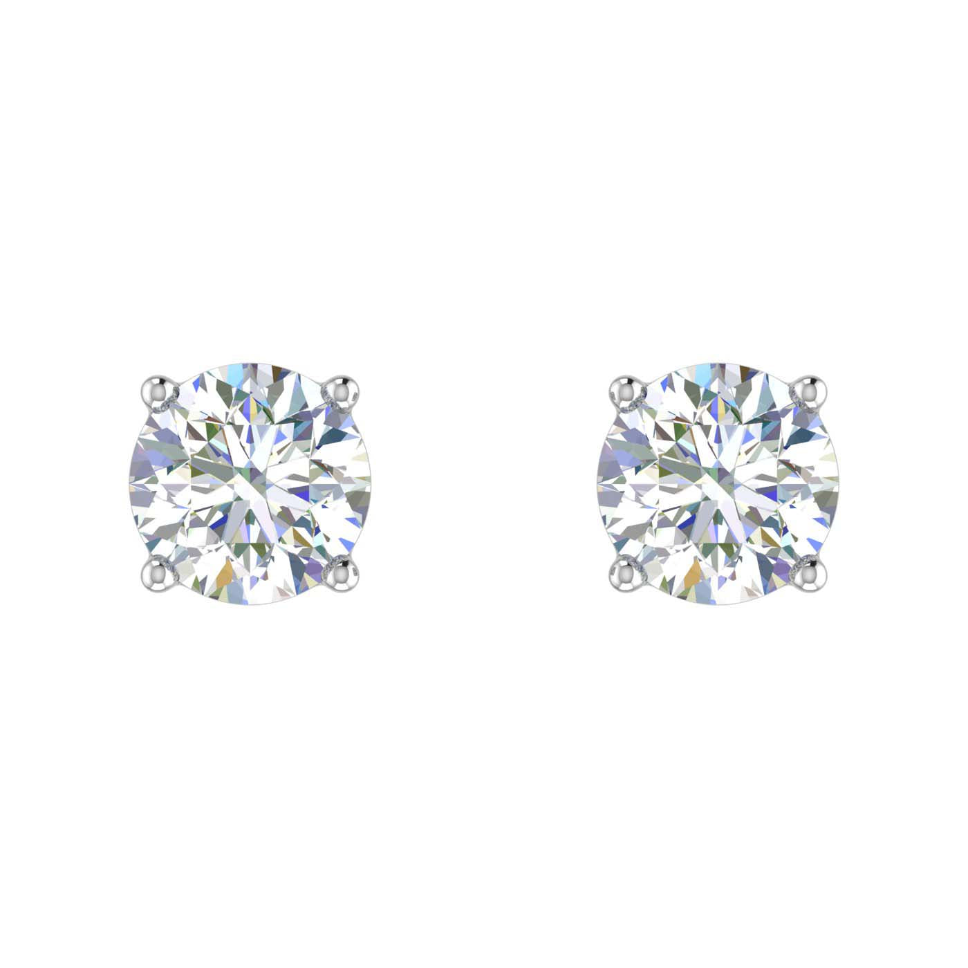 1/2 Carat 4-Prong Set Diamond Stud Earrings in Gold-Preview 9