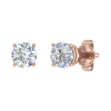 3/4 Carat 4-Prong Set Diamond Unisex Stud Earrings in Gold - IGI Certified