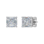 3/4 Carat Round, Princess & Baguette Shape Diamond Stud Earrings in Gold - Thumbnail