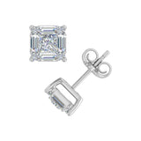 3/4 Carat Round, Princess & Baguette Shape Diamond Stud Earrings in Gold -1