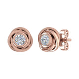 0.36 Carat Diamond Rose Stud Earrings in Gold - IGI Certified