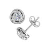 0.36 Carat Diamond Rose Stud Earrings in Gold - IGI Certified