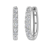 3/4 Carat Diamond Hoop Earrings in Gold - IGI Certified